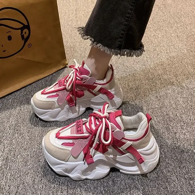 

Women Platform Sneakers Spring Autumn Women Casual Sport Shoes Trend Breathable Sneakers Design Thick Sole Wear Resistant Shoes
