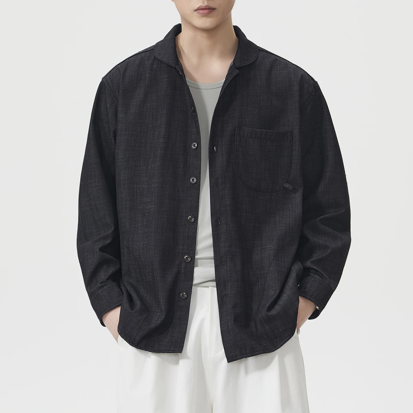 New Man Japanese Korean Streetwear Shirts Clothes Men Fashion Vintage Long Sleeve Loose Casual Commute Shirt