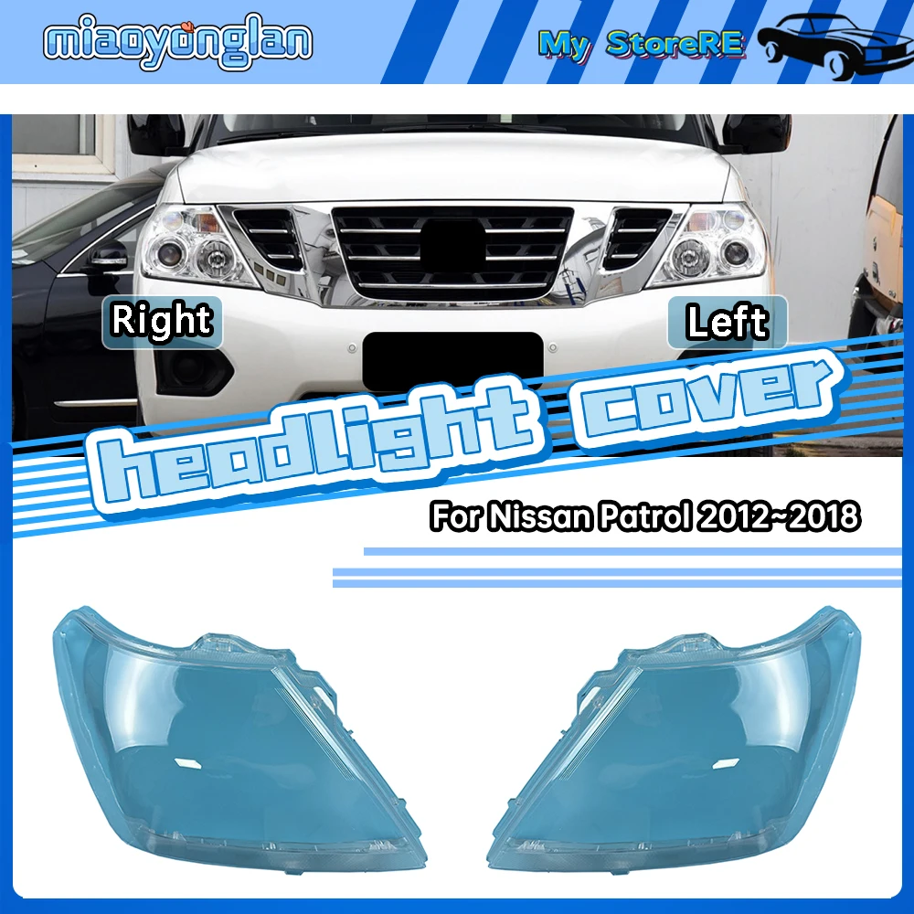 

For Nissan Patrol 2012~2018 Headlamp Cover Transparent Mask Lamp Shade Headlight Shell Lens Replace The Original Lampshade