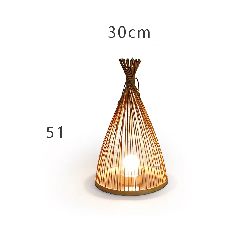 

Bamboo decorative floor lamp B & B bedroom bedside corner new Chinese study zen portable table lamp