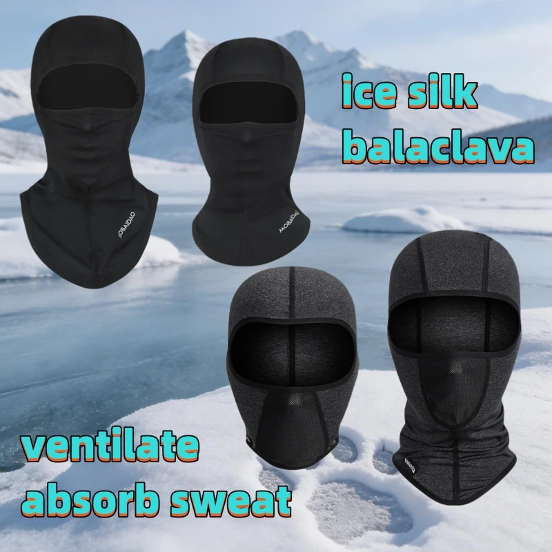 Summer Balaclava Motorcycle Face Mask | Breathable Ice Silk Cooling Mask | Sun Protection Off-road Riding Mask Motorcycle Headwe