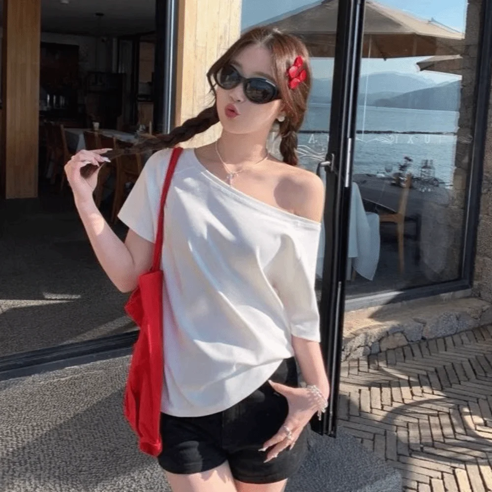 Fashion Polyester One Shoulder - Blouse Off Shoulder 评论和价格