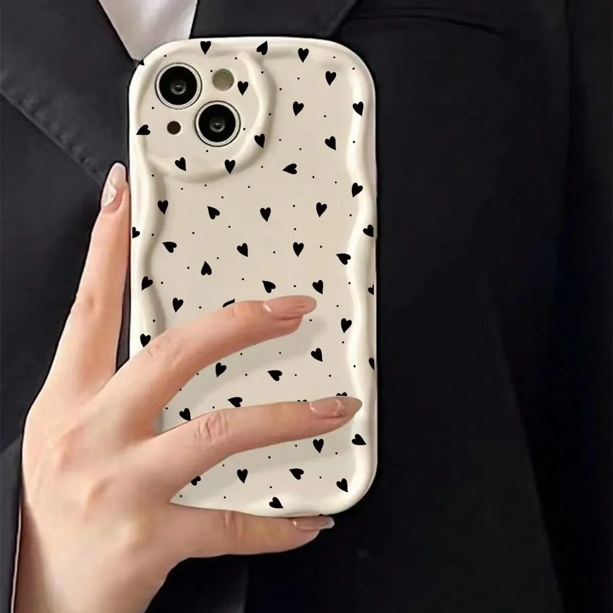 Love Heart Phone Case For Xiaomi Redmi Note 13 12 14 Pro Plus 5G 4G 11 10 9 12S 14C 13C 12C 10C 9C 9A A1 A2 A3 Wavy TPU Cover