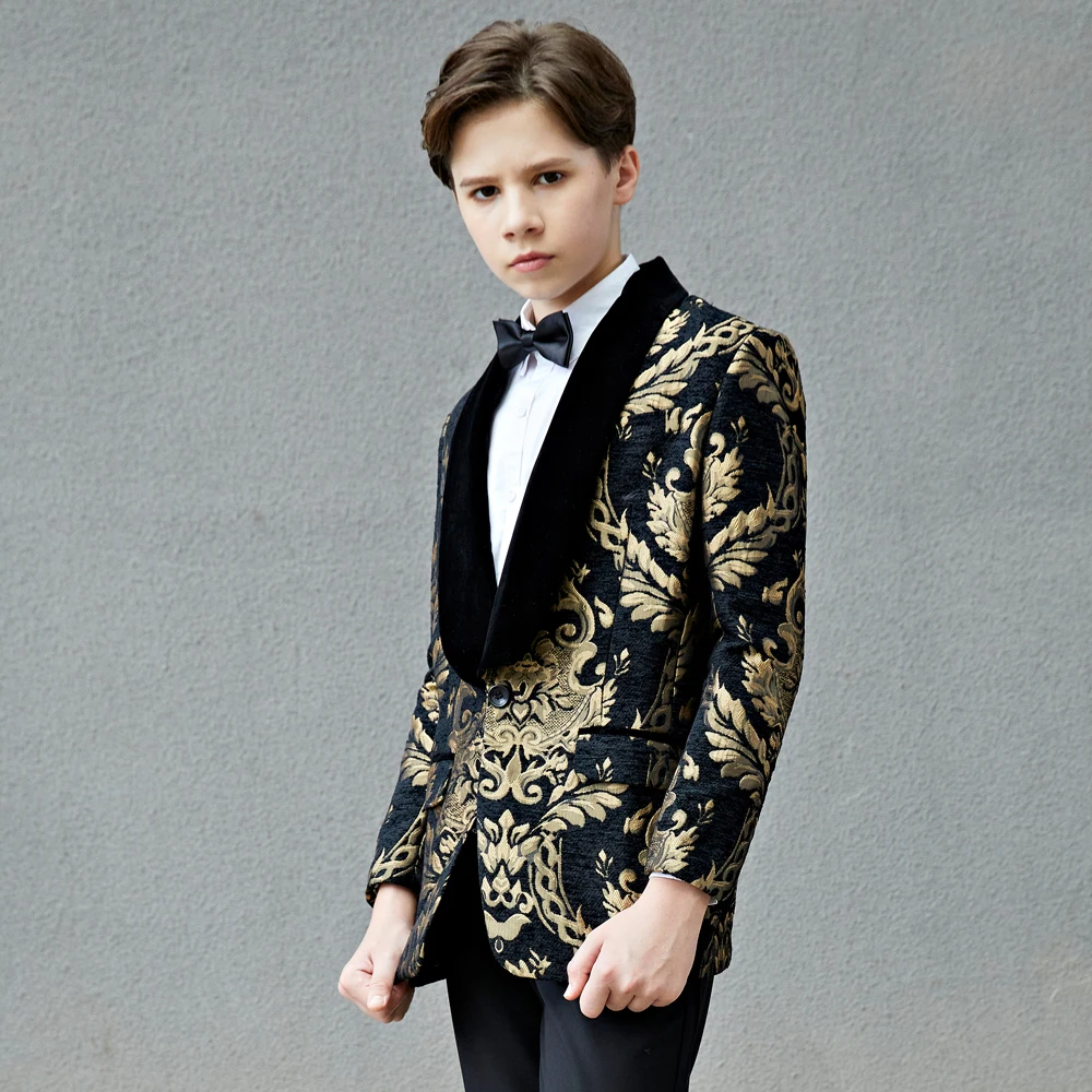 Kids Boys Children Baptism Wedding Prom Suit Baby Boy Elegant  Teenager Party Costume Flower Boy Suit Coat Host  Jacket