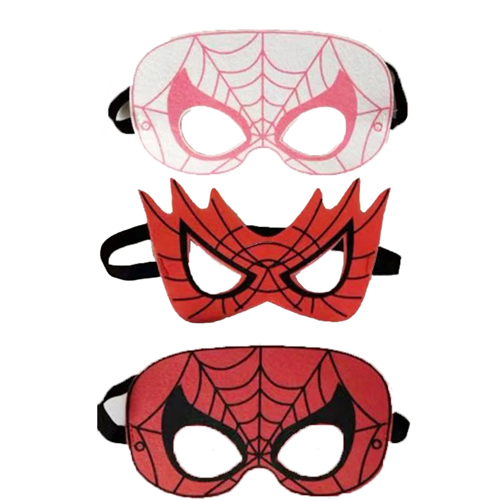 Máscaras do Homem-Aranha (6 Peças) - Acessórios de Cosplay de Super-Herói, Máscara de Feltro com Óculos, para Carnaval, Natal, Halloween, Anime e Desenho Animado