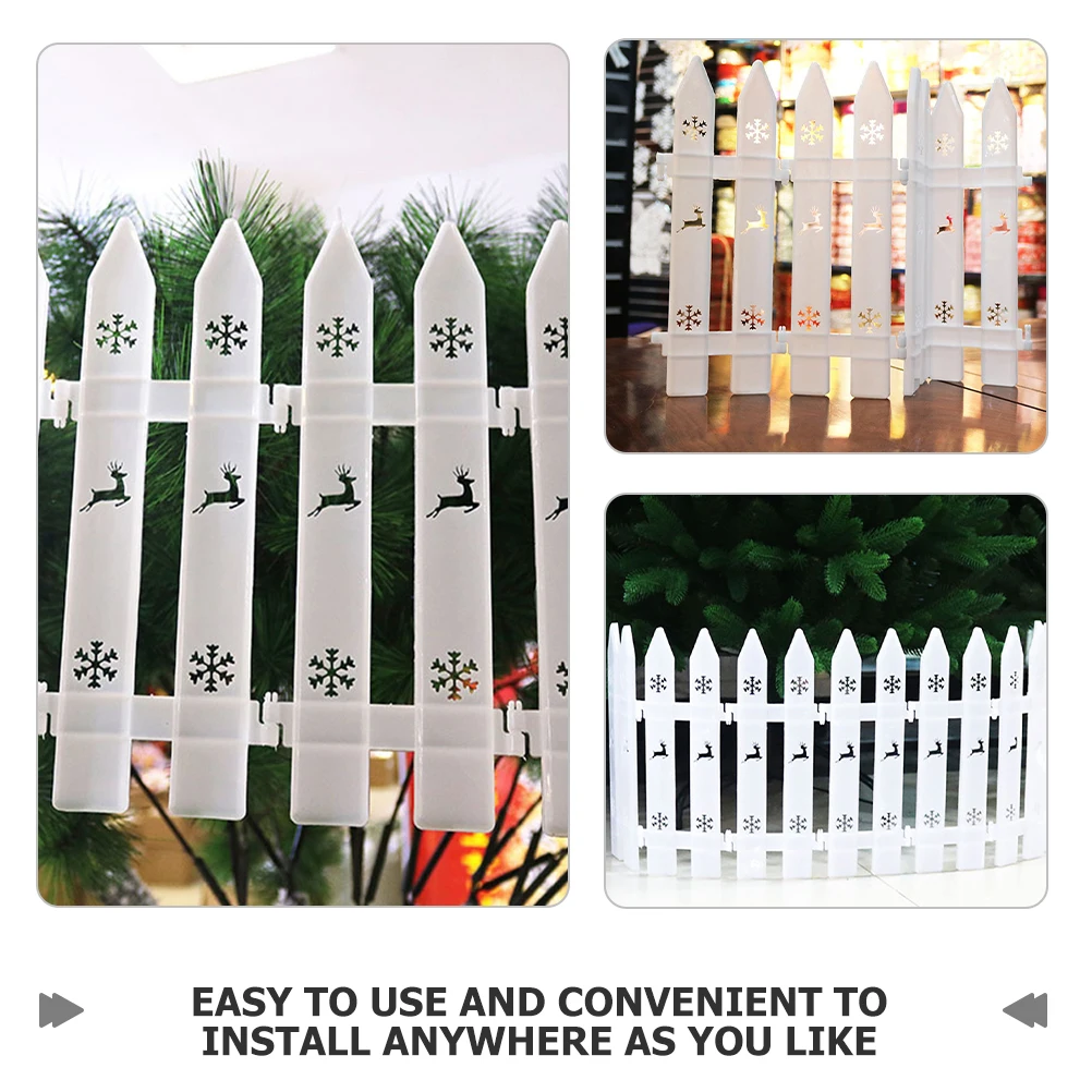 

20Pcs Christmas Fence Decorations Plastic DIY Garden Fences Sturdy for Trees Flower Beds Christmas Tree Fence