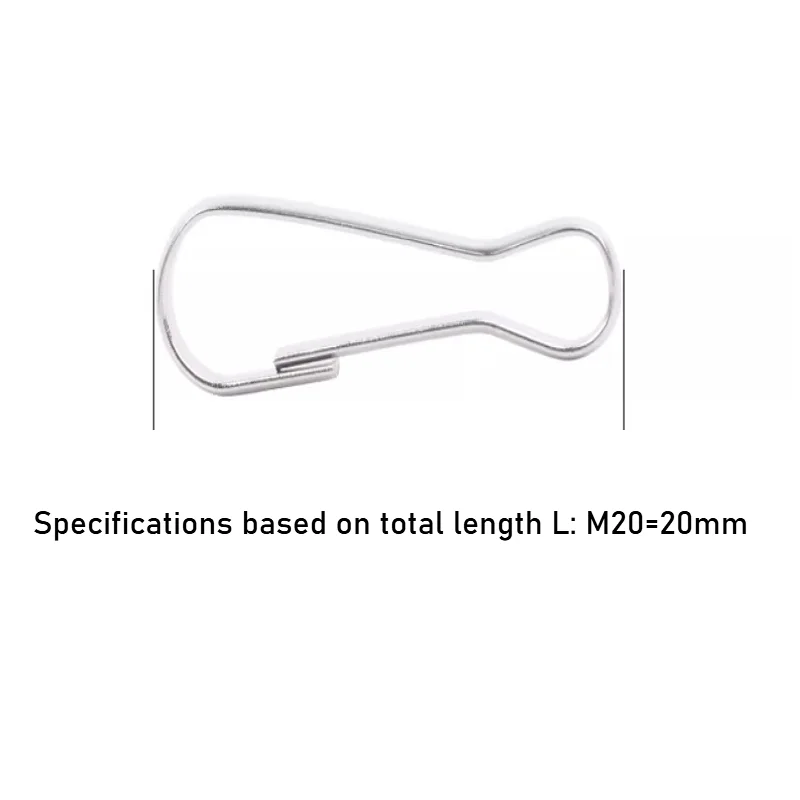 304 Stainless Steel Snap Spring Clip Hook Ring 16mm 20mm~60mm Metal Lanyard Snap Clip Hooks Spring Gourd Purse Buckle Connector