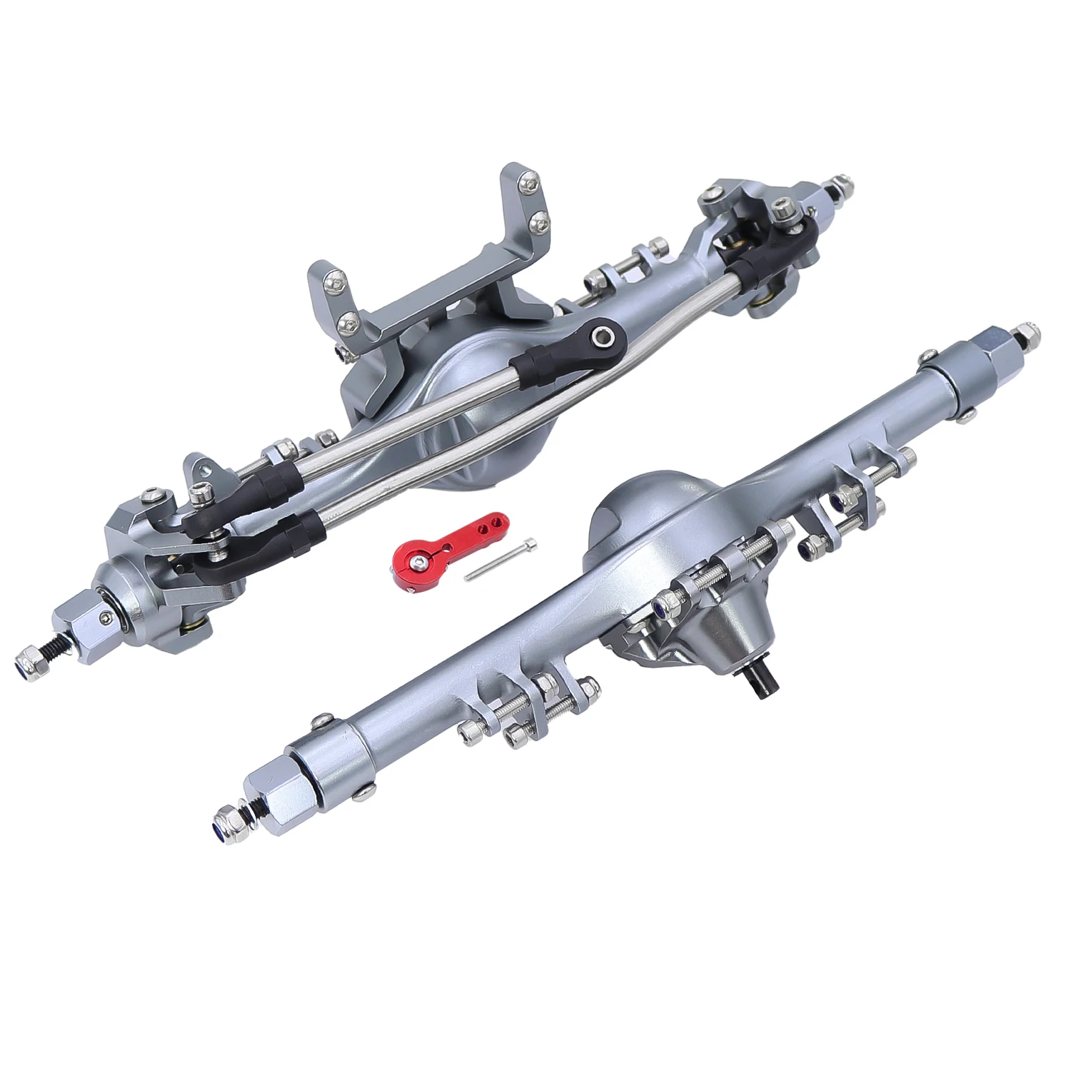 

SCX10 II Aluminum Front Rear Straight Complete Axles Set Servo Mount For 1/10 Axial SCX10II 90046 90047 RC Crawler Upgrade Parts