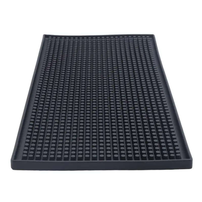 AB33-3 Pack Black Bar Mat Spill Mat Glass Drying Mat Cocktail Mixing Service Mat For Counter Top(12Inch(L) X 6Inch(W))
