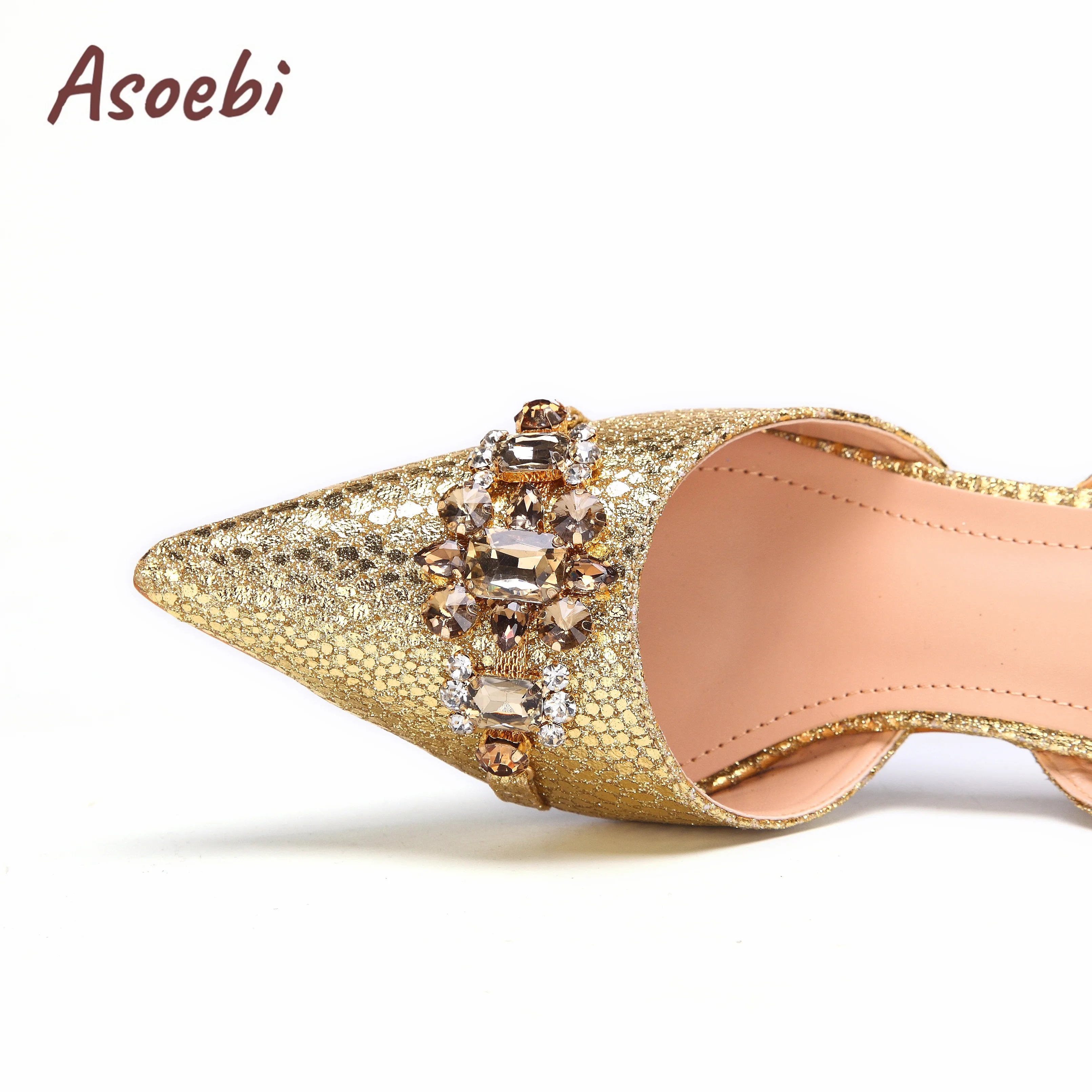 Gold Sandals for Women 2024 Luxury Wedding Pumps High Heels Rhinestone Design Party Shoes and Bags Set for Wedding Party