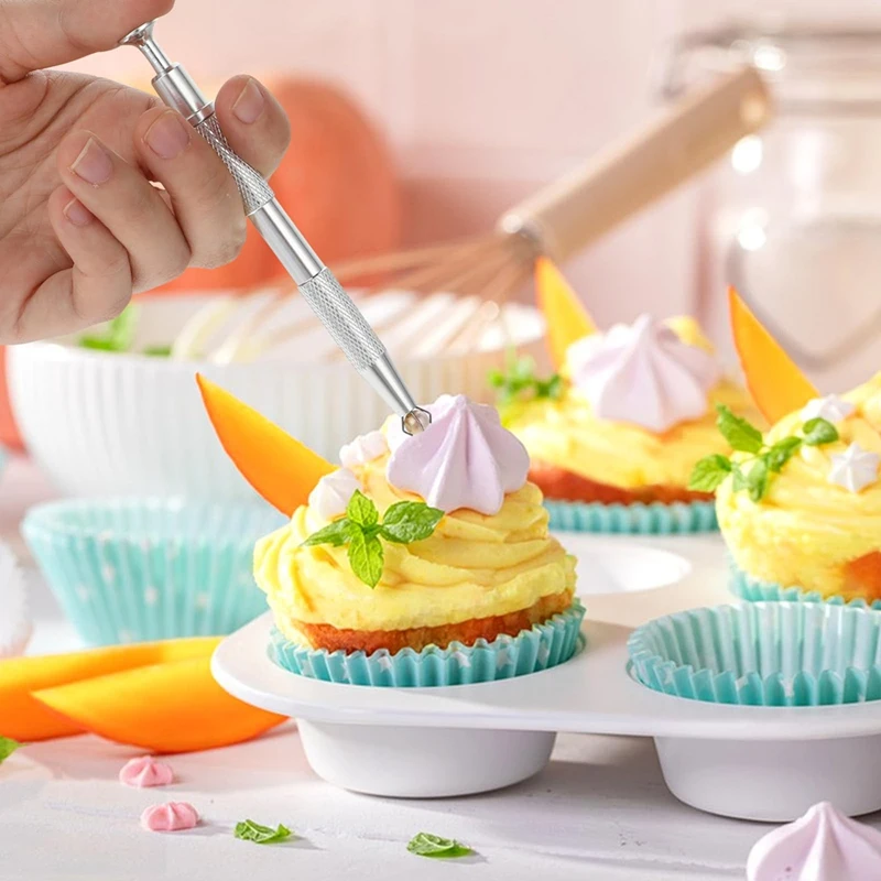 مجموعة Tadar مكونة من 4 قطع أدوات رش لتزيين الكيك، 4 أقلام رش مخالب لؤلؤة المنتزع مجموعة أدوات تزيين الكيك من الفولاذ المقاوم للصدأ