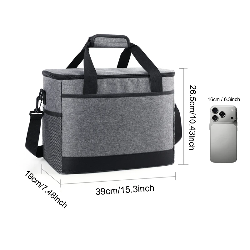 Large Capacity Cooler Bag Delivery Bag for Women Ice Pack Portable Lunch Bag Shoulder Tote for Picnic Camping Beach Outdoor