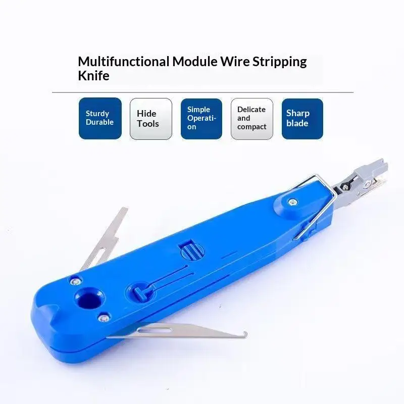 Original Gray/Blue Professional Telecom Phone Wire Cable Lsa-plus RJ11 RJ45 Optical Punch Down Network Tool Kit