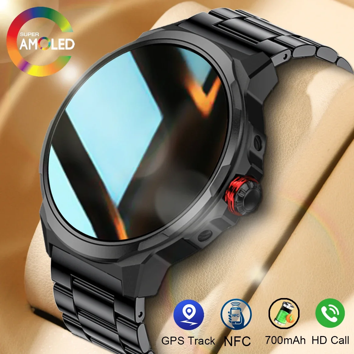 

2025 New 1.85" Men's Smart Watch with NFC, Answer/Make Call, Fitness Tracker, IP68 Waterproof, 700mAh Battery for Android & IOS