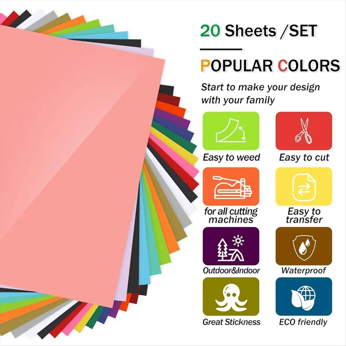 A32I Permanent Vinyl Sheets,20 Packs 12x10In Permanent Vinyl Self Adhesive Permanent Vinyl Sticker Party Decoration,Car Decal