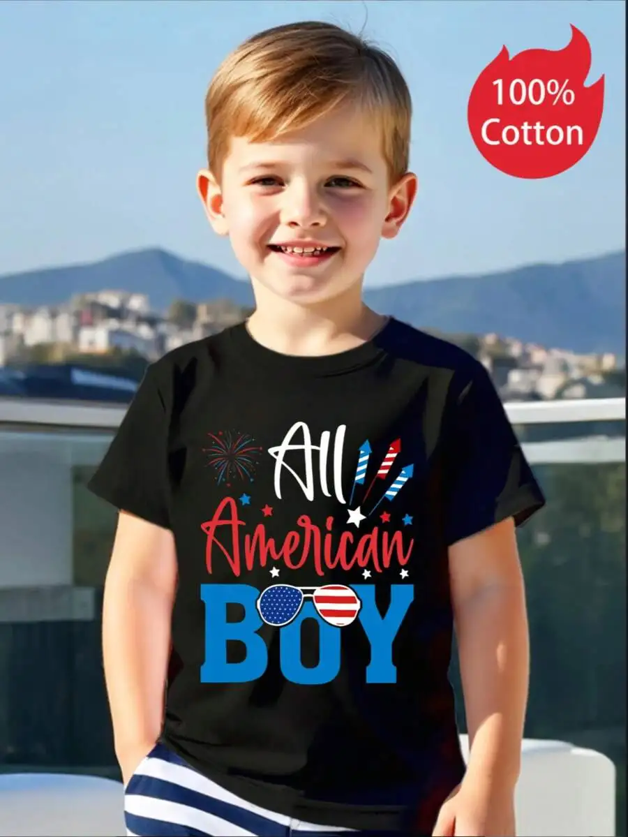Cotton Casual For Both Boys And Girls Family Matching Shirts Boy Graphic Summer Birthday Gift For Kids