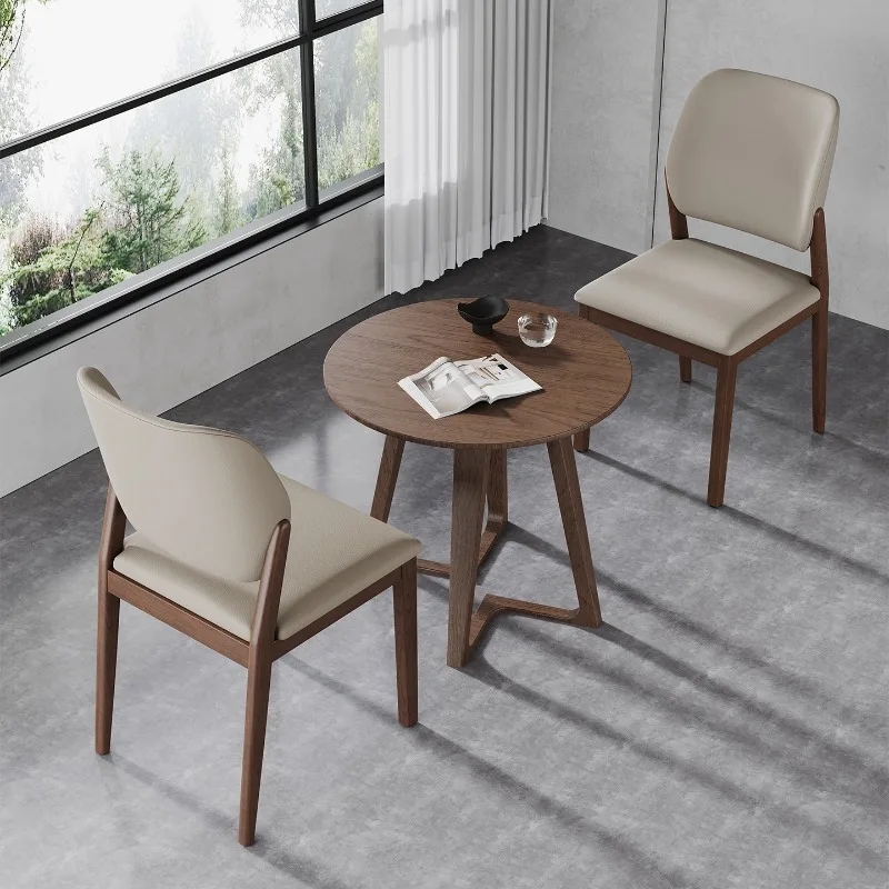 كراسي تناول الطعام الخشبية المتماثلة لحفلات الزفاف كراسي تناول الطعام المصنوعة من الجلد الاسكندنافي كراسي صالة الحد الأدنى Sillas Para Comedor أثاث عصري #4