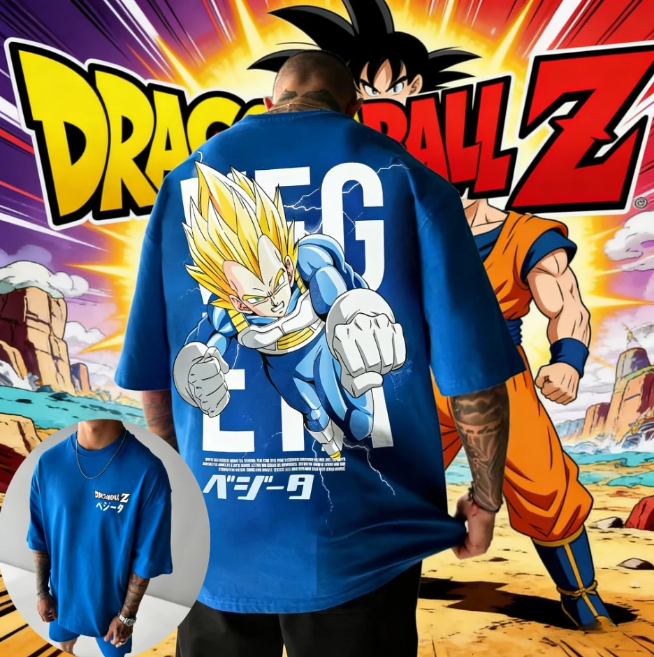 

Футболка Dragon Ball 2026 Summer из 100% хлопка с принтом Сон Гоку, уличная повседневная спортивная футболка для фитнеса, одежда в стиле ретро Harajuku Y2K.