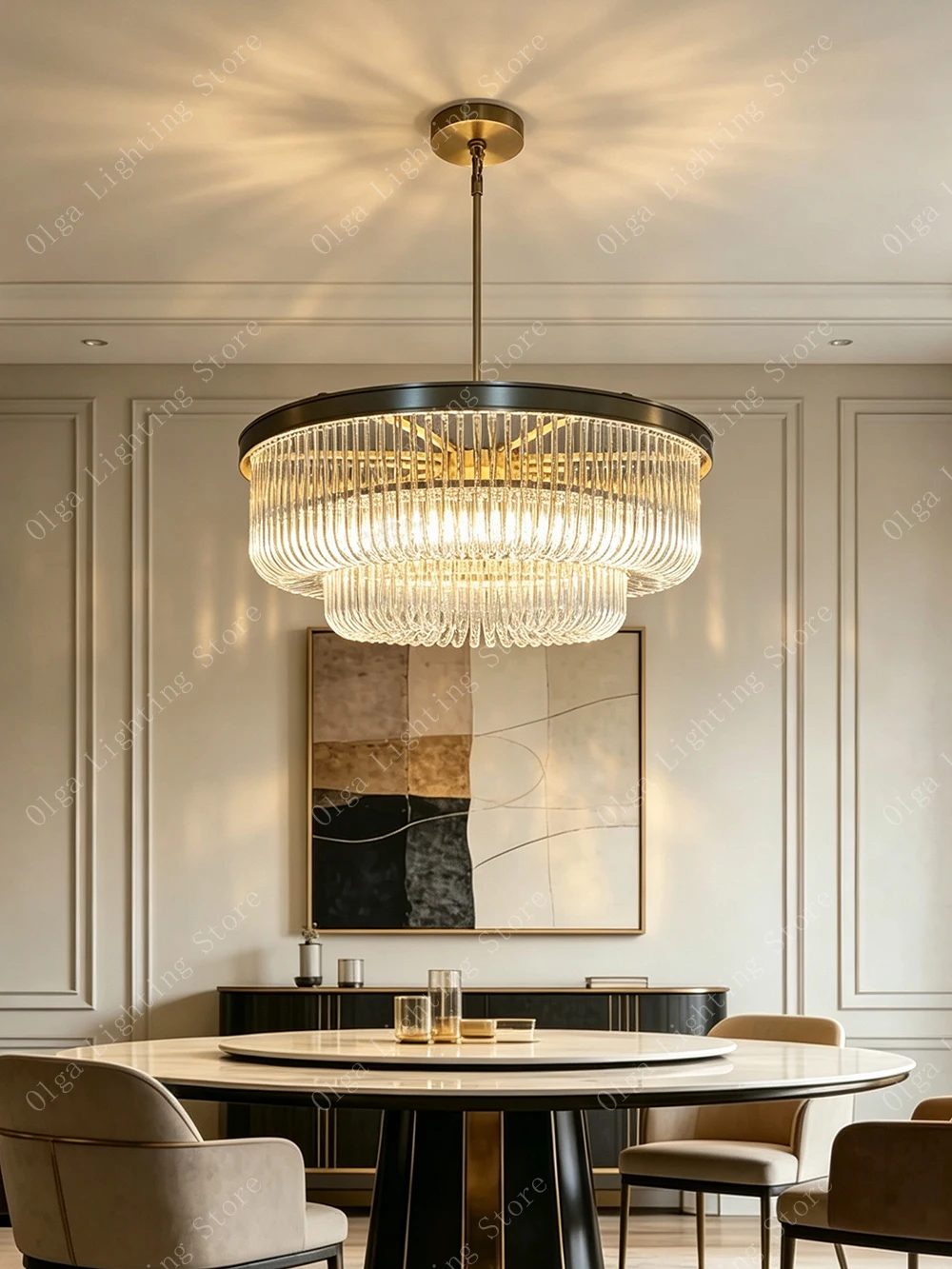 Transparent Glass Bar Chandeliers 2026 Home Decor Designer Gold Hanglamp Luxury for Living Room Dining Table Lustres De Teto
