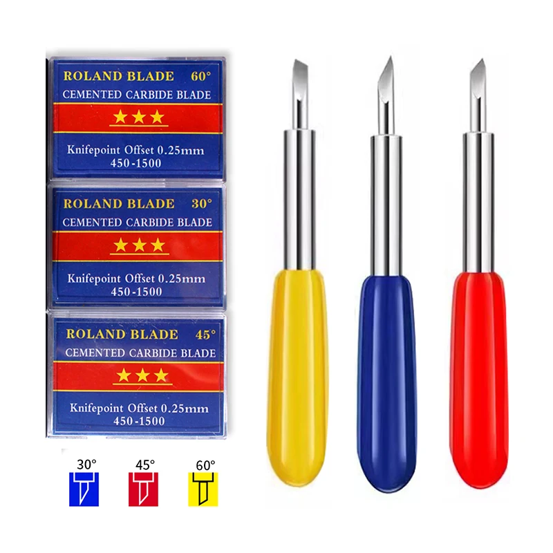 Tungsten Carbide Vinyl Plotter Cutting Blades 30/45/60 Degree for Roland Advertising Use