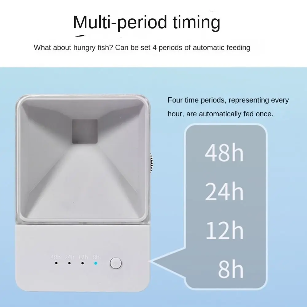 Intelligent Timing Automatic Fish Tank Feeder Dual Anti Blocking Silent Operation Electric Fish Feeder Moisture-proof