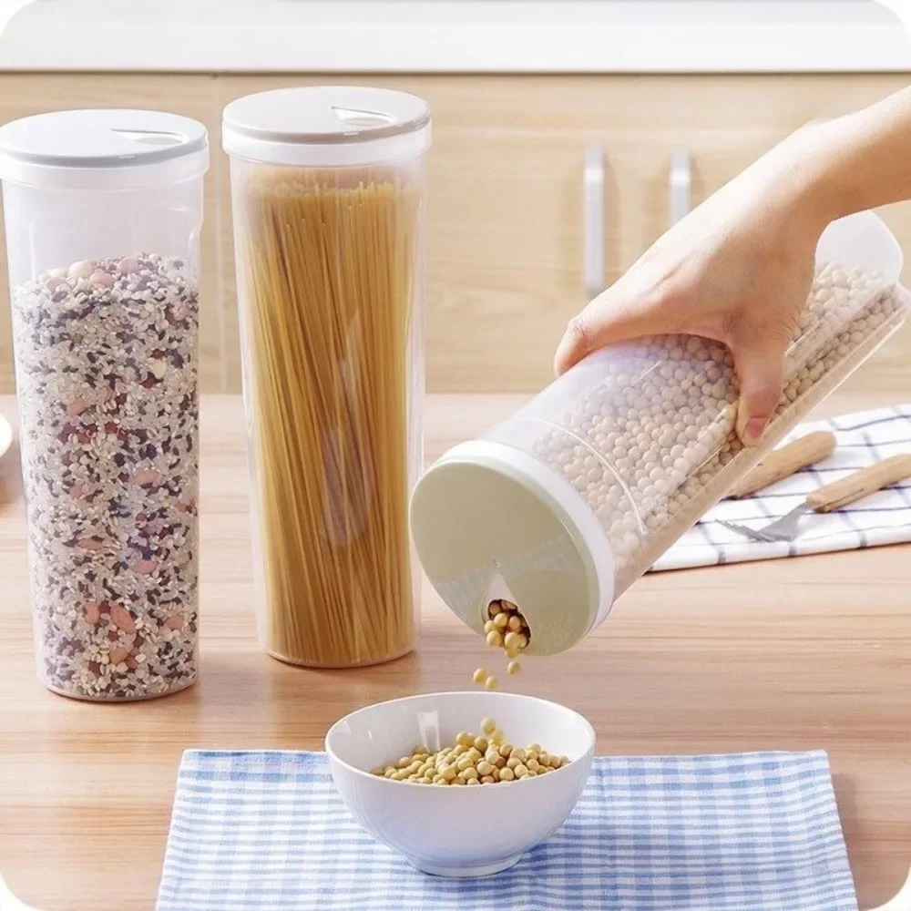 

Noodle Storage Can Food Grade Plastic Kitchen Organizer Sealed Container Divided Compartment Quantitative Pantry Box