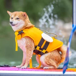 Dog Life Jacket Reflective Adjustable Dog Flotation Swim Vest Enhanced Buoyancy Summer Dog Sailboats Surfing Safety Vest