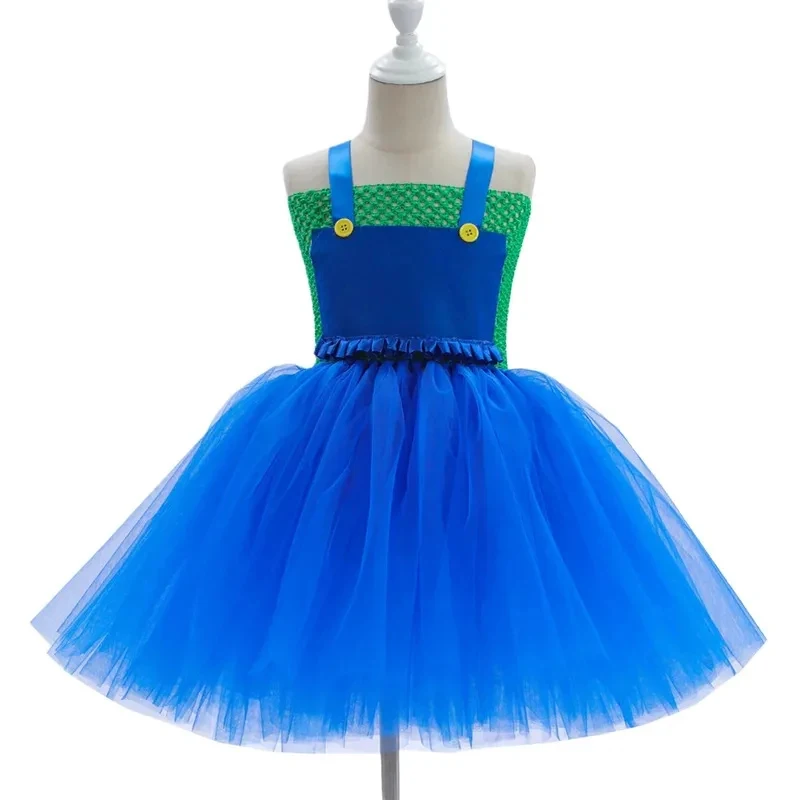 e,4;v'6\k/Marios Luigi Costume Anime Super Brothers Tutu Girls Fancy Dress Up Clothes Kids Halloween Carniv5;g'8.n/3\ view 5