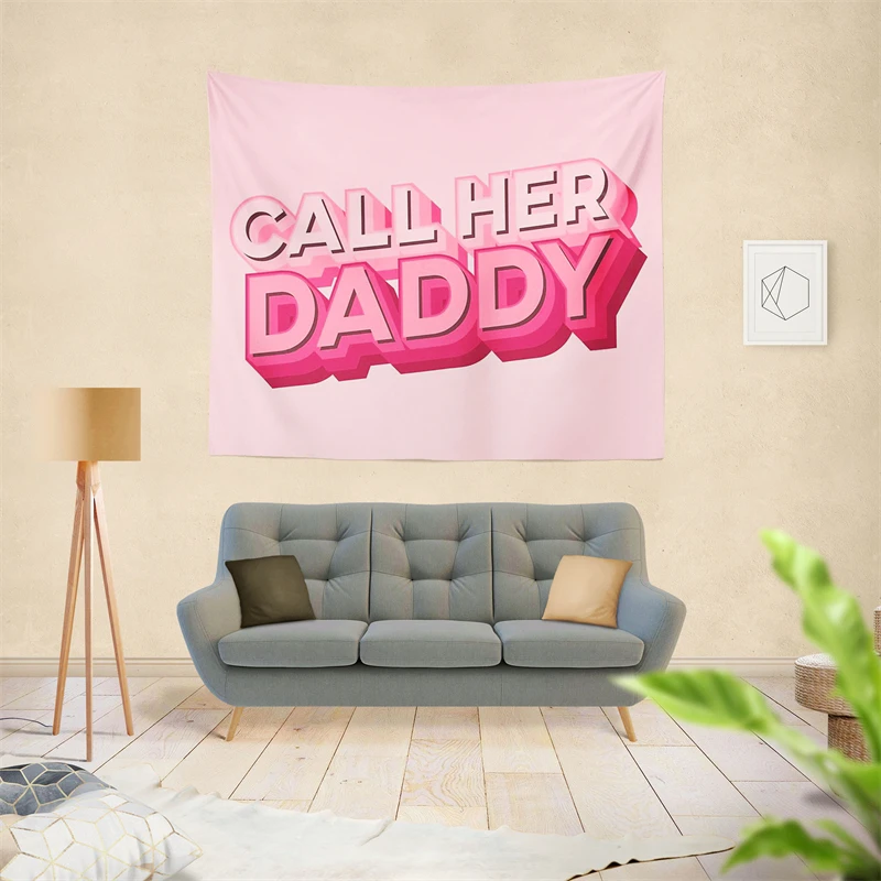 Gaslight Gatekeep Girlboss Call Her Daddy Tapestry Wall Hanging Art for Bedroom Living Room Decor College Dorm Party