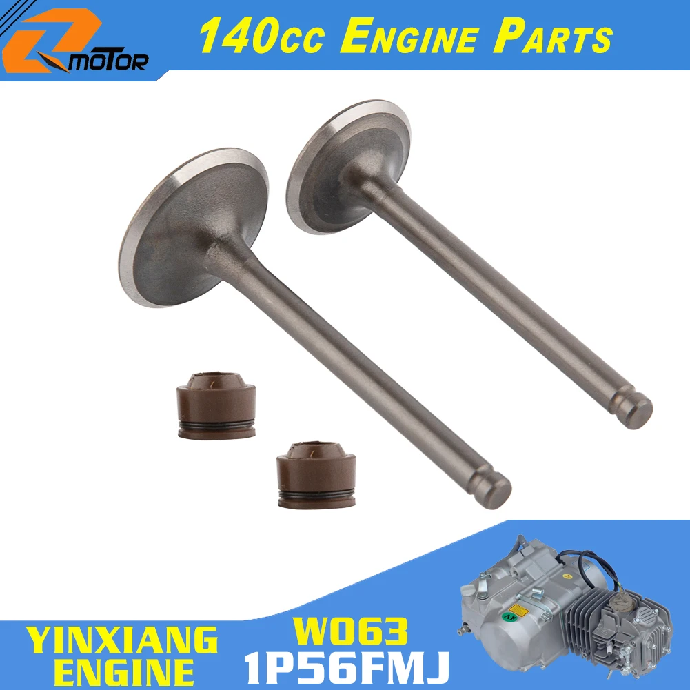 140cc Engine Intake Exhaust Valve Pair For YinXiang 1P56FMJ W063 YX140 Kayo Bse Apollo Orion Rusi SSR Dirt Pit Bike Atv Quad