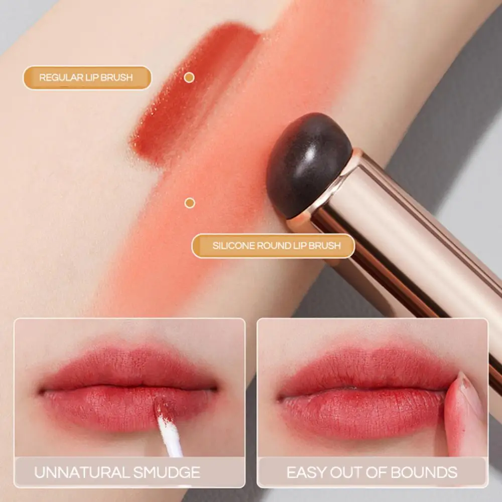 GECOMO Soft Silicone Lip Brush For Lipstick Coloring Natural Smudge Portable Lip Makeup Brush