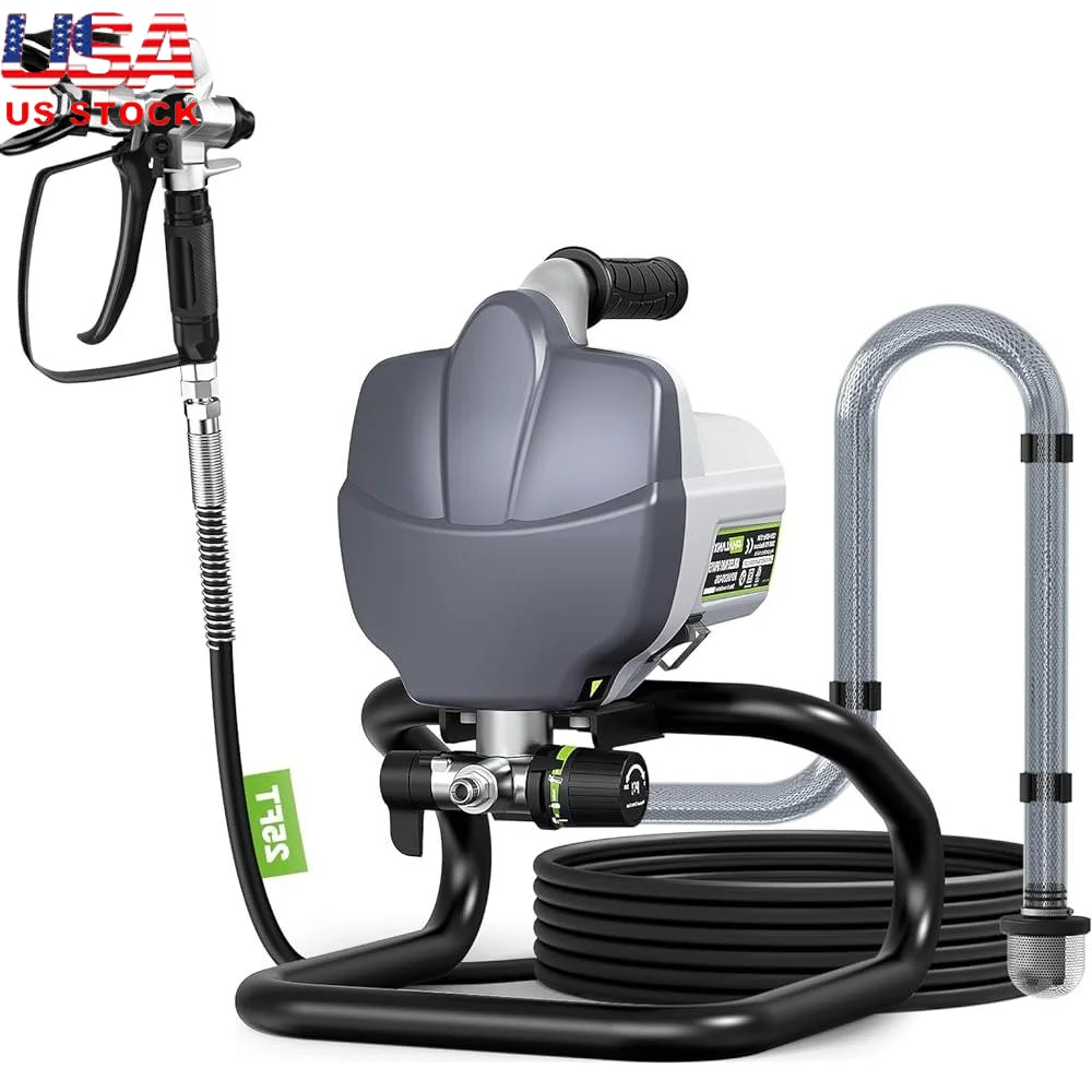 

Airless Paint Sprayer 780W 3000PSI High Efficiency Electric Paint Gun House Painting with Cleaning Kits and Adjustable Flow