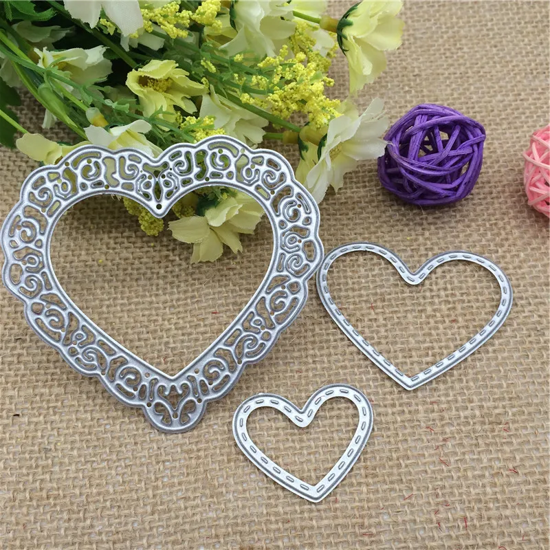 3 Pcs Love Heart Metal Cutting die keychain shaker Heart Paper Key Chain Scrapbook Paper Craft Card Punch Art Knife Cutter