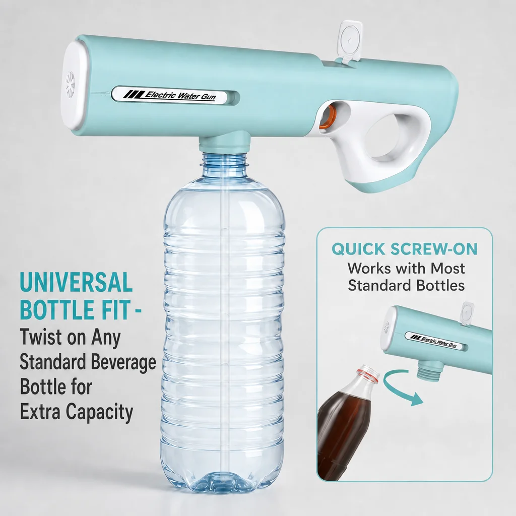 Automatic Electric Water Gun High Pressure Water Blaster Universal Bottle Interface Summer Toys