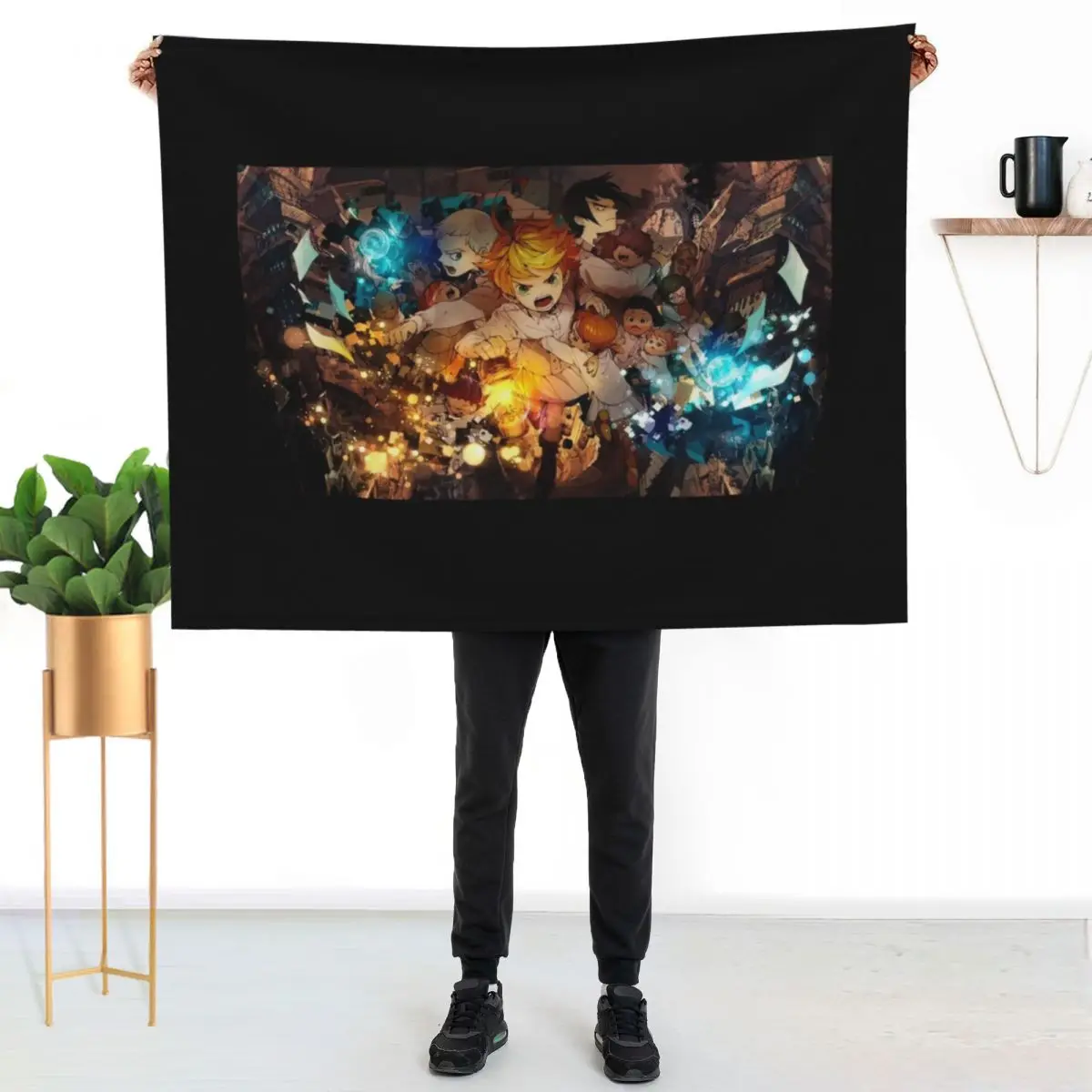 The Promised Neverland Throw Blanket Comforter Large Cute Thermals For Travel blankets and throws Blankets For Baby Blankets
