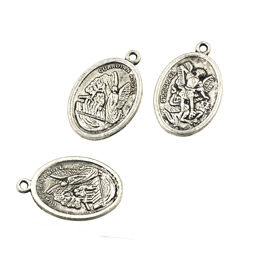 Charms To Make Bracelets Pendants 20pcs Religion St Michae Guardian Angel Metal DIY Jewellery Findings Ornaments Crafts Handmade