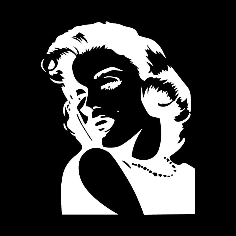 Car Sticker Classic Character Marilyn Monroe PVC Car Decoration Accessories Sticker Creative Waterproof Black/white,16cm*13cm