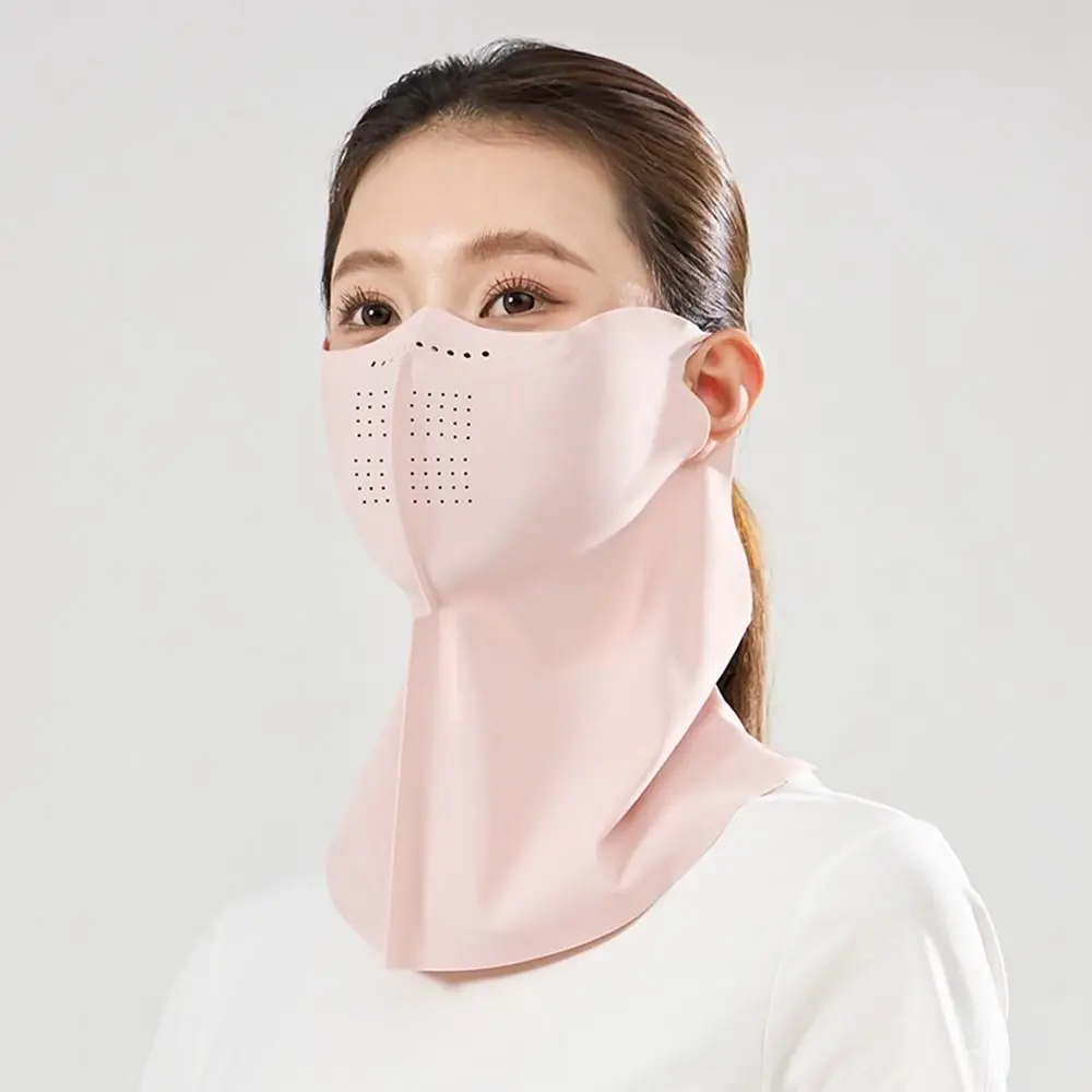 

Adjustable Sunscreen Face Scarf Ice Silk Mask Face Mask Summer Sunscreen Mask Neck Wrap Cover Solid Color Face Cover Outdoor