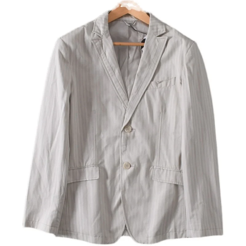 

Мужской хлопковый костюм на одной пуговице, осень-зима, модный повседневный деловой костюм Long Sve, однотонный, с плоским воротником-стойкой