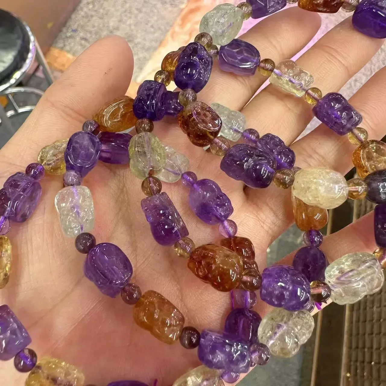 Natural Amethyst Citrine Lemon Crystal PIXIU shape Stone Gemstone DIY Jewelry  Bracelet for Woman for Man for Gift Wholesale !