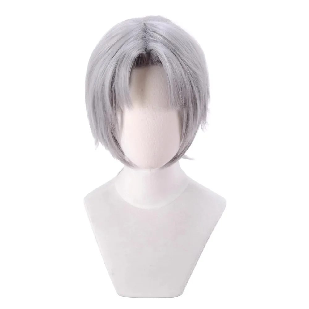 Anime Costume Props Dante Cosplay Wig DMC 5 Disguise for Men Silver Short Wigs Roleplay Halloween Carnival Costume Accessories