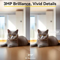 BoyKeep caméra intelligente 2K Protection de sécurité Surveillance Wifi 5G/2.4GHz Vision nocturne intérieure pour bébé 360 °   Audio bidirectionnel panoramique et inclinable K30 5