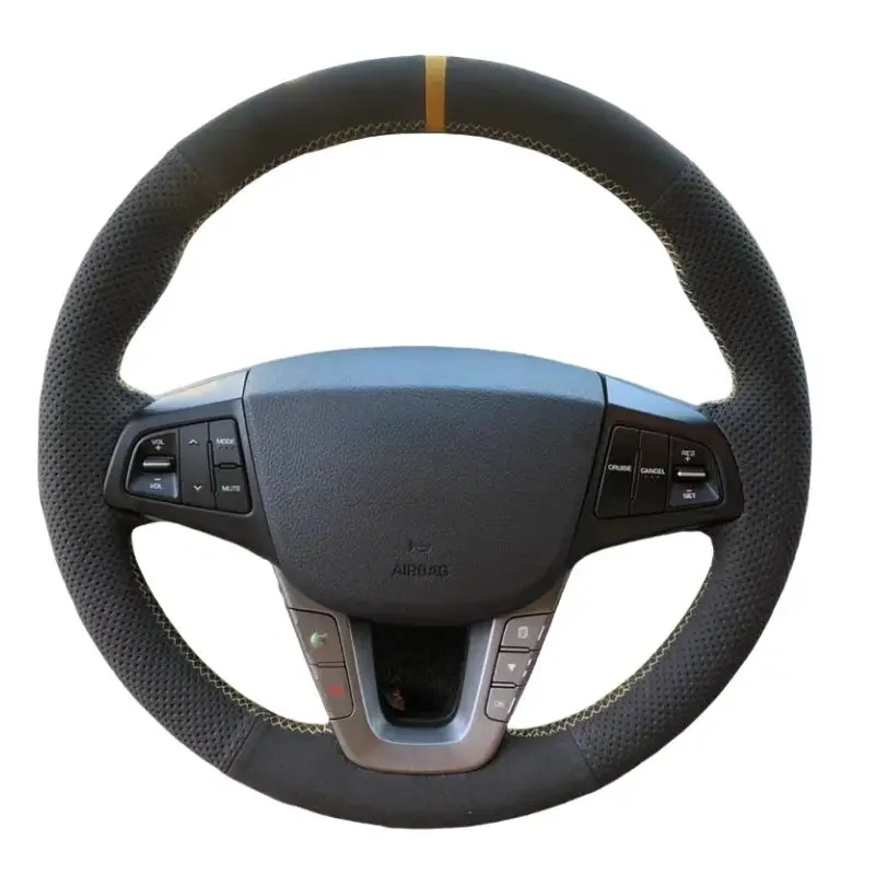 Customize DIY Comfortable Soft Suede Leather Car Steering Wheel Cover For Hyundai Mistra 2013 2014 Car Accessories Car Interior