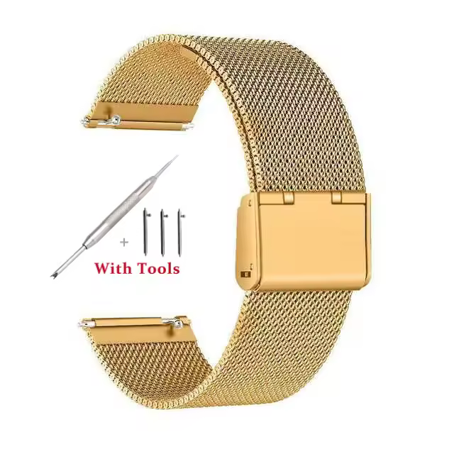 18mm 20mm 22mm 24mm Width Quick Release Full Stainless Steel Watchband Wristwatch Universal Flat Head Watch Strap Accessories - Image 16