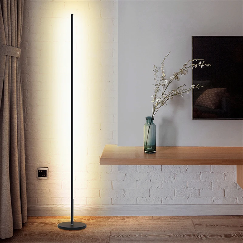 Imagem -02 - Suporte de Chão Minimalista Moderno Luminária de Canto com Led Estilo Nórdico para Sala de Estar Preto de Alumínio Decoração