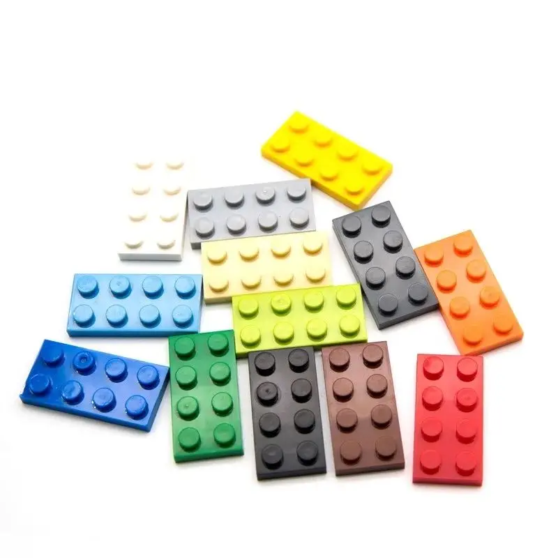 10PCS 3020 2x4 Grundlegende Bausteine Moc Farbe Lose Teile Kompatibel mit Ziegel DIY kinder Spielzeug montage Geschenk Box