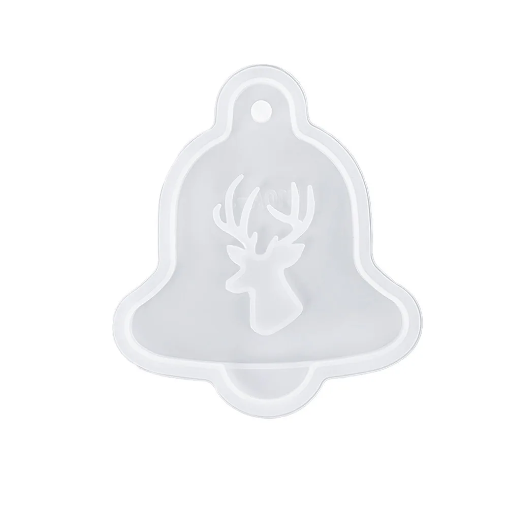 

With Hole Christmas Resin Mold 12 Styles Elk Shape Epoxy Resin Mold Bell Shape Santa Claus Silicone Molds Home Decoration
