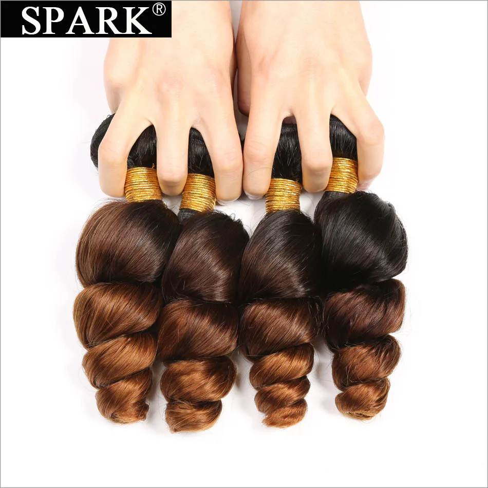 Brazilian Loose Wave Human Hair Bundles 1/3/4pcs Ombre 100% Remy Human Hair Extensions Curly Hair Weave Bundles