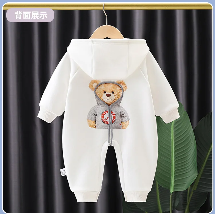 Baby Jumpsuits, Spring and Autumn Clothes, Baby Rompers, Crawling Clothes Newborn Hooded Jumpsuits, Pajamas, Home Clothes