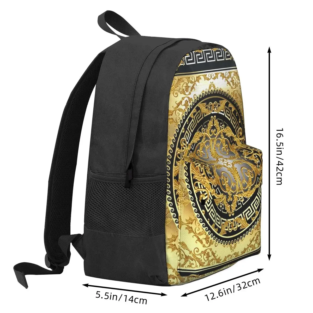 Queen Of Absolutely Everything Gold Baroque Backpack Hot Sale Daypack Large Capacity Children BookBag School Bag  for Men Women